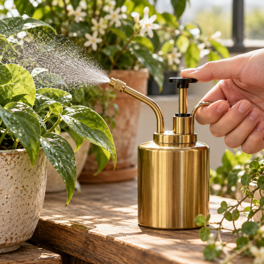 Adjustable Brass Plant Mister — Detail view