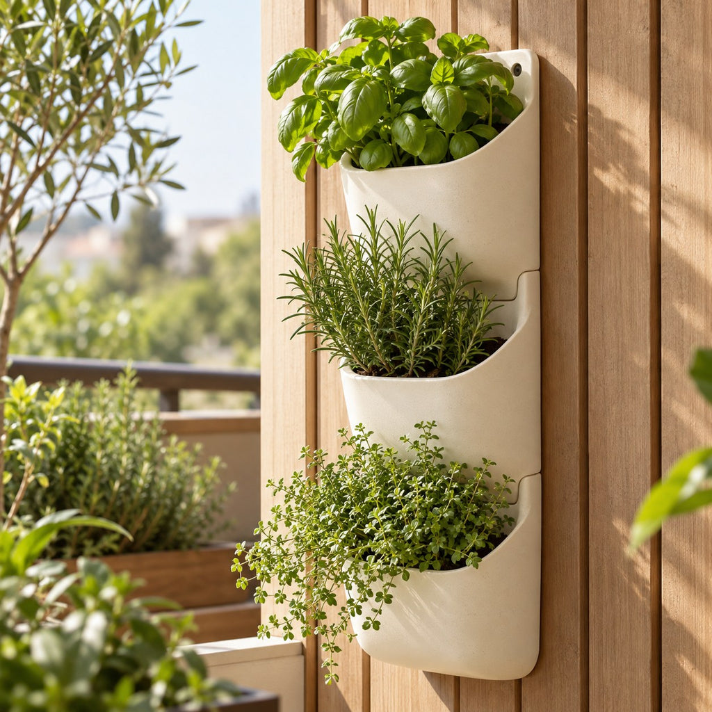 Modular Vertical Wall Planter — Detail view