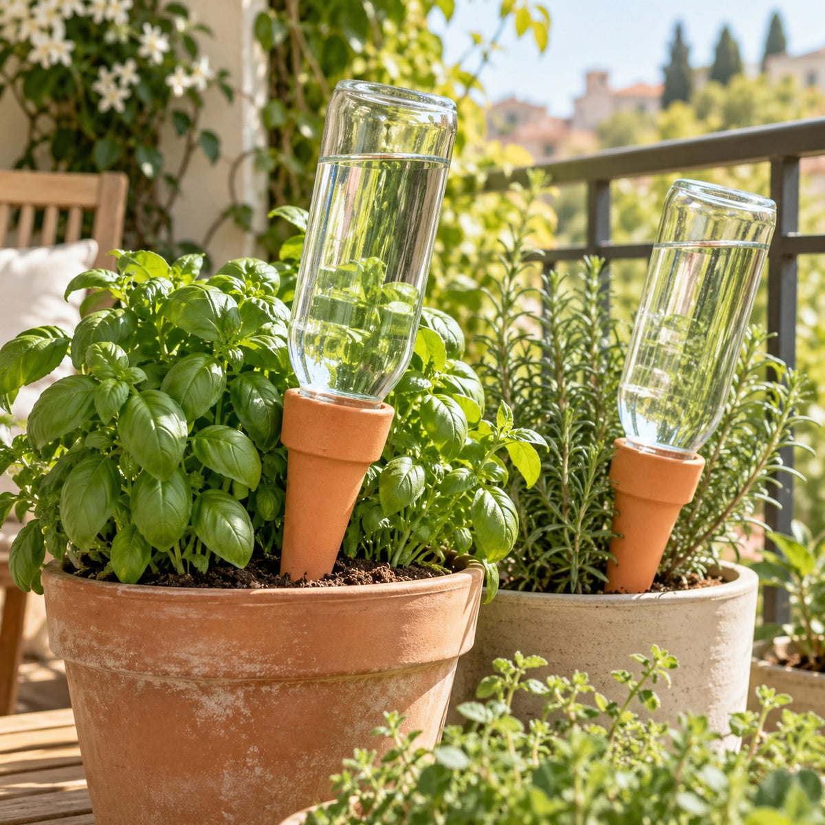 Terracotta Drip Irrigation Spikes — Lifestyle scene